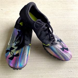 Men’s size 11 Under Armor rainbow track cleats